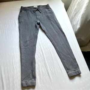 Taylor Stitch grey terry knit cropped elastic waist jogger sweat pants